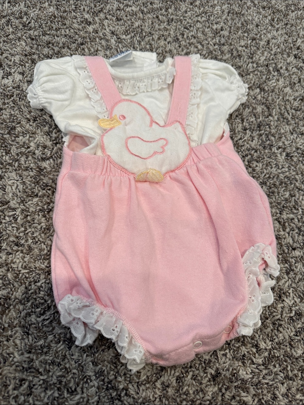 Carter's Pink and White Duck One-Piece Romper